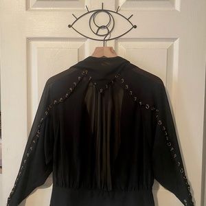 Topshop Sheer Shirt with Metal Detail [NWOT]